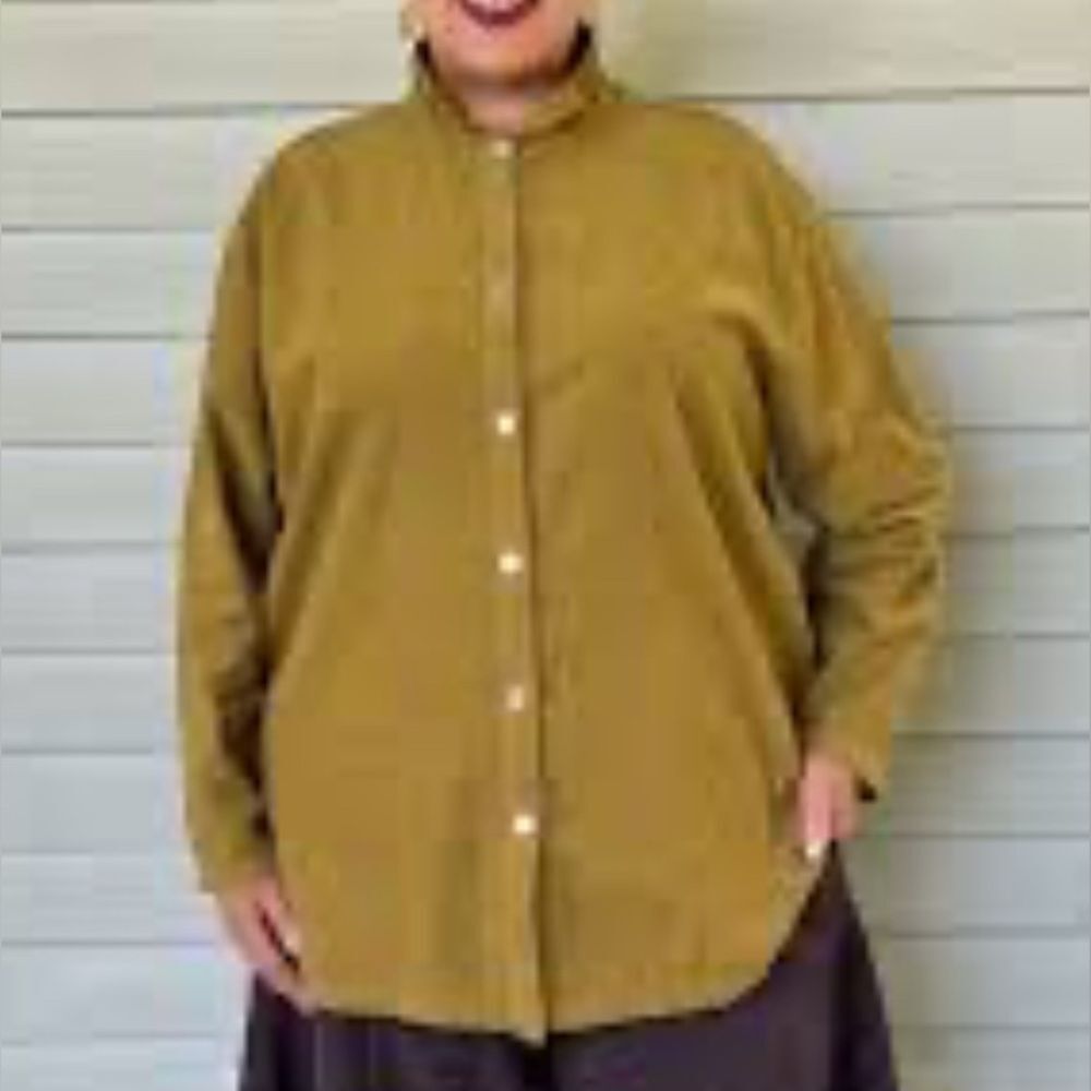 Eleven stitch design, medium oversized Mustard Button-Up Shirt
